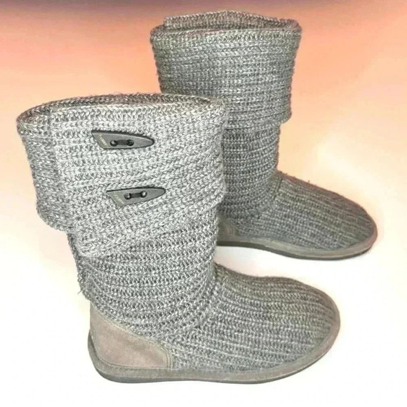 BEARPAW Women's Gray Knit Tall Winter Boot US Size 7 - Picture 4 of 9